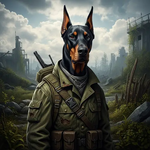 Doberman Dog as Stalker Debt Man: S.T.A.L.K.E.R. Tribute