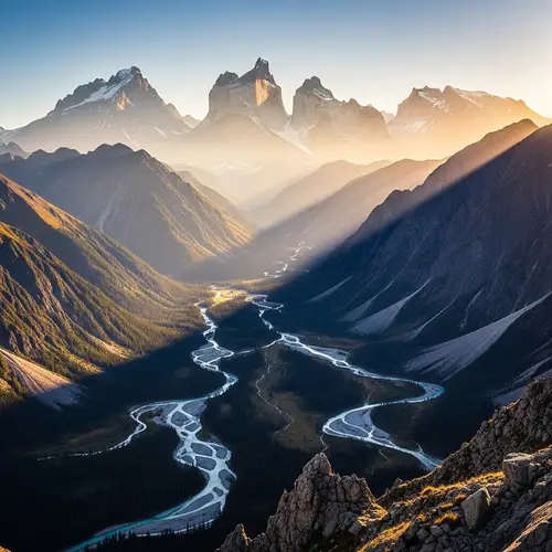 Stunning Abstract Mountain Landscape at Sunset