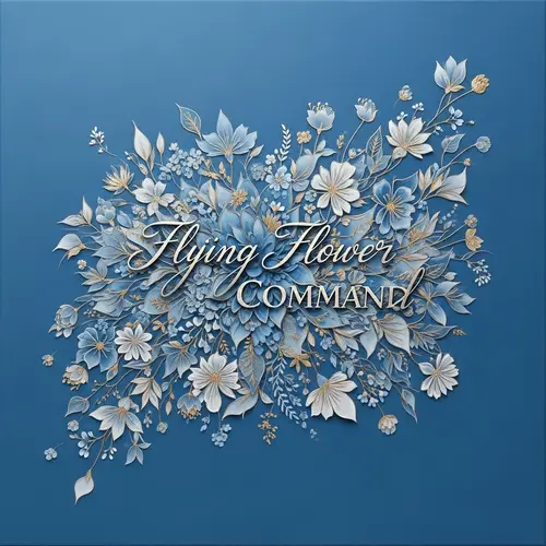 Flying Flower Command Blue Canvas Image