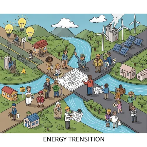 Energy Transition Illustration: Efficiency vs. Renewable Energy