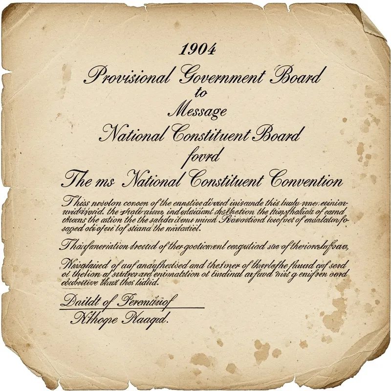 1904 Provisional Government's Message to National Constituent Convention