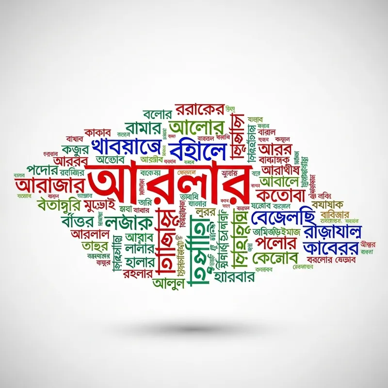 Assamese Word Cloud - Beautiful Calligraphy Design