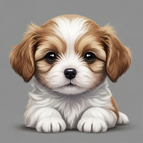 Cute Puppy with Soft, Fluffy Fur | Small Breed Illustration