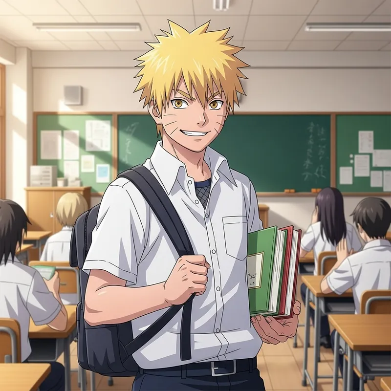 Young Ninja Student with Mischievous Grin