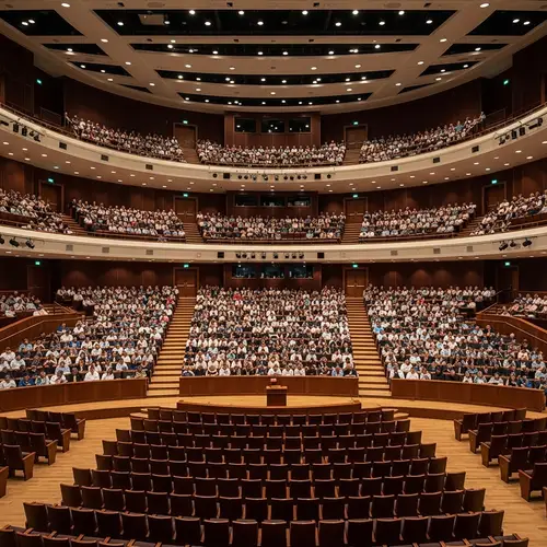 Stunning Two-Tiered Oval Auditorium | Interior View