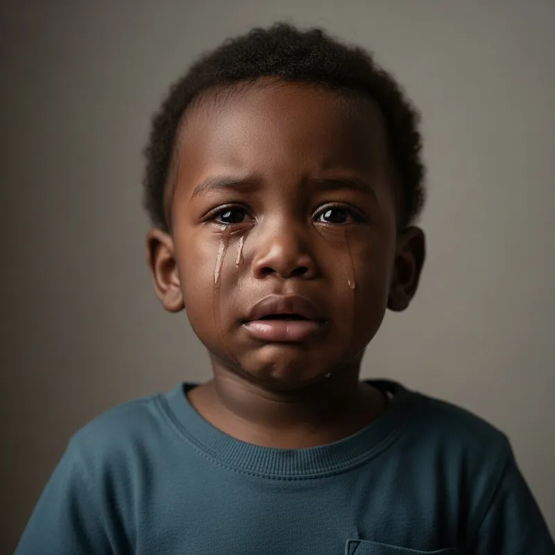 Distraught Black Toddler Boy Crying | Emotional Realistic Scene