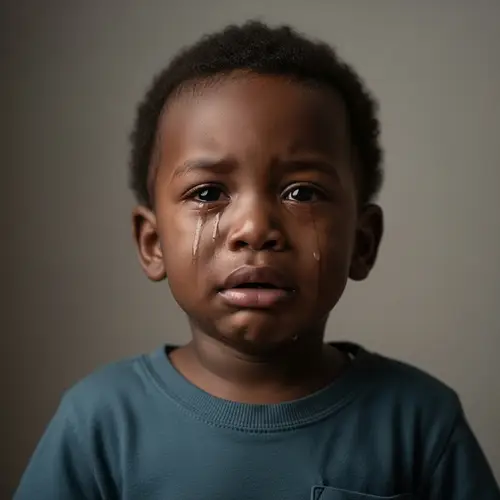 Innocent Black Toddler Boy Crying | Emotional Realistic Scene