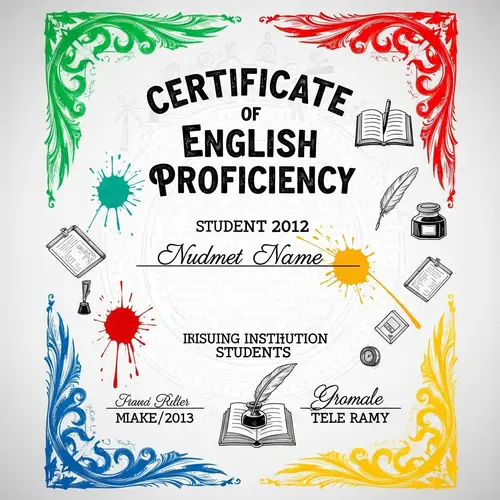 Vintage Typewriter-Inspired English Proficiency Certificate