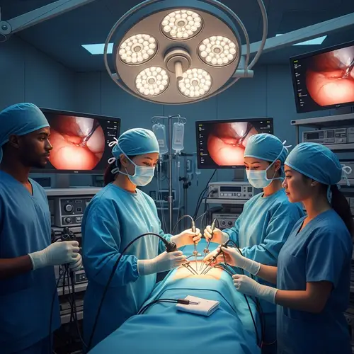 Modern Laparoscopy Procedure in High-Tech Medical Setting