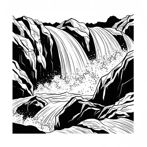 Abstract Composition of Natural Elements in Graphic Style