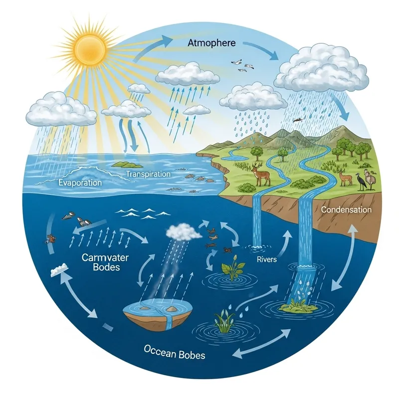 Interactive Water Cycle Illustration: Process and Importance