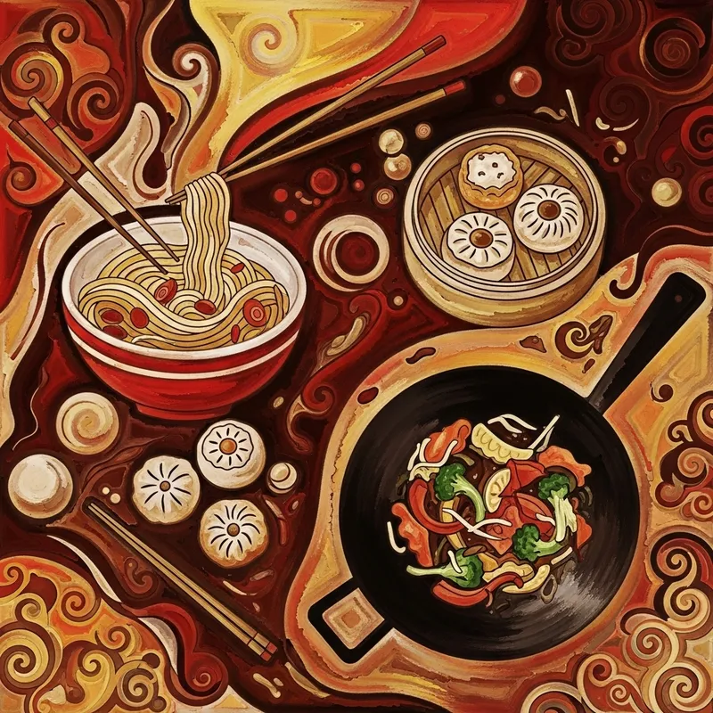 Vibrant Chinese Cuisine Abstract Art Vibrant Chinese Cuisine Abstract Art