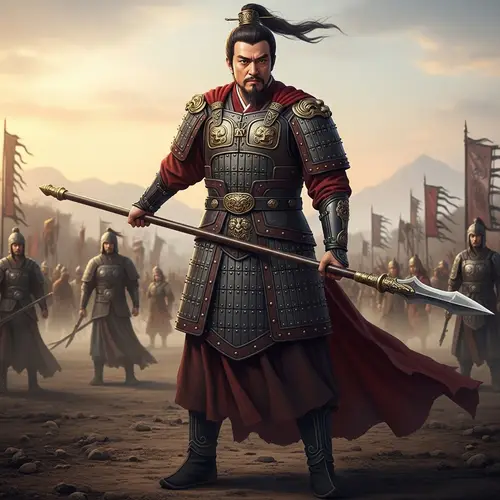 Ancient Chinese Warrior in Ornate Armor | Martial Prowess