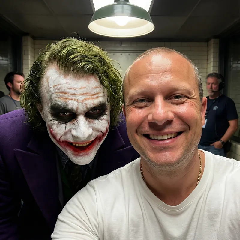 Selfie with The Joker on Dark Knight Set