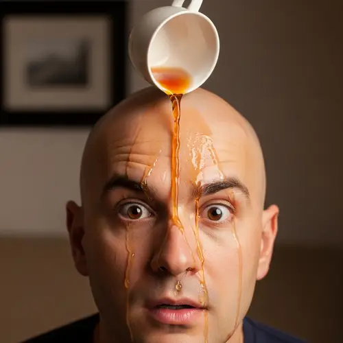 Tea Spilling on Bald Man - Hilarious Reaction Captured!