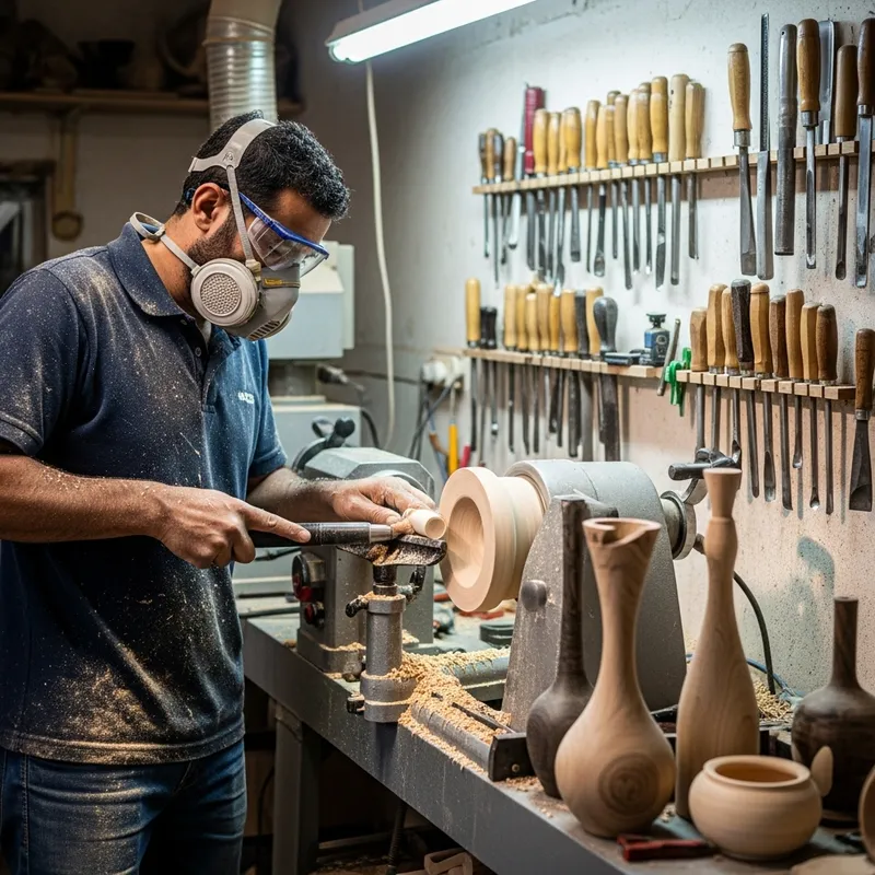 Master Woodturner: Crafting Artistic Creations