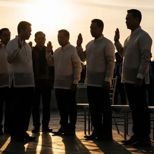Filipinos Oath-taking Ceremony in Barong Tagalog Attire