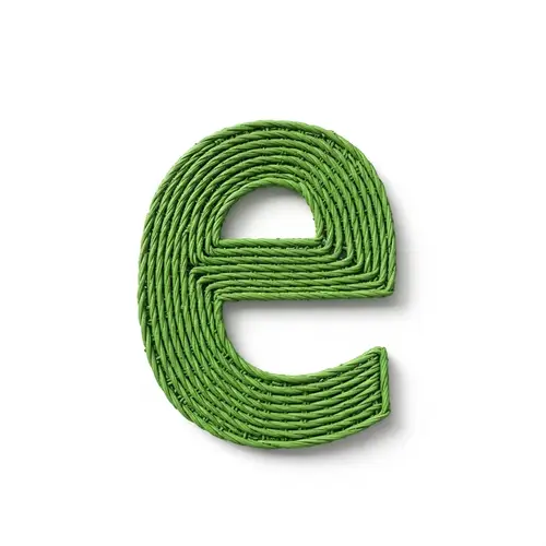 Green Basket Shaped Lowercase e Symbol