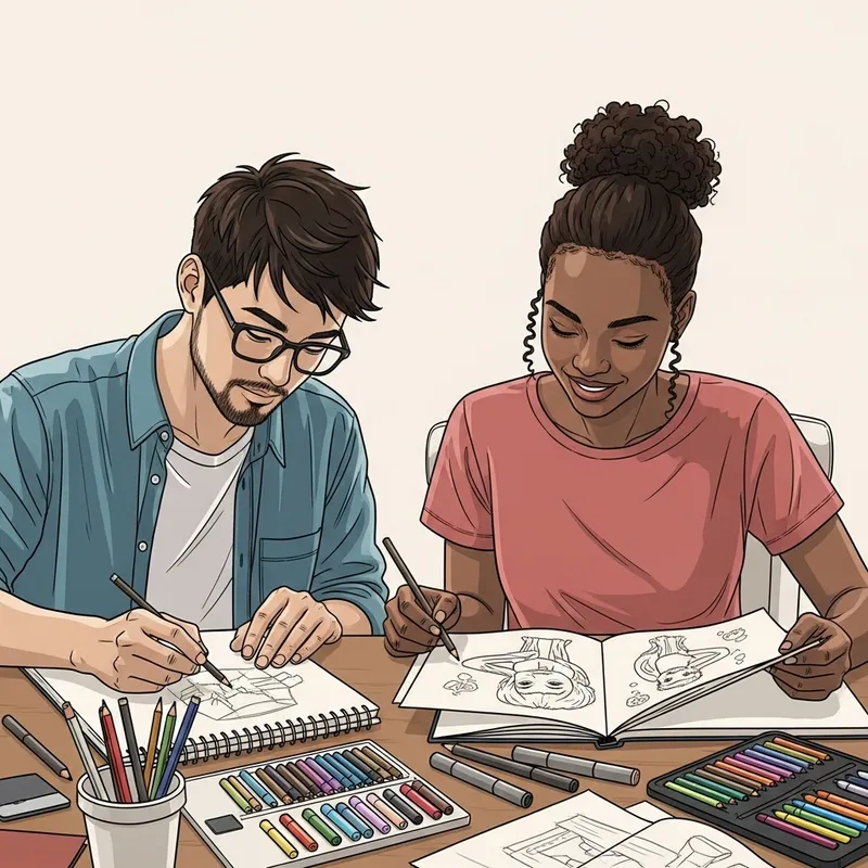 Asian Man and Woman Drawing: Creative Artistic Romance Asian Man and Woman Drawing: Creative Artistic Romance