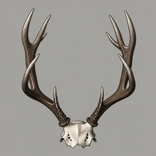 Intricately Designed Antlers Without a Skull