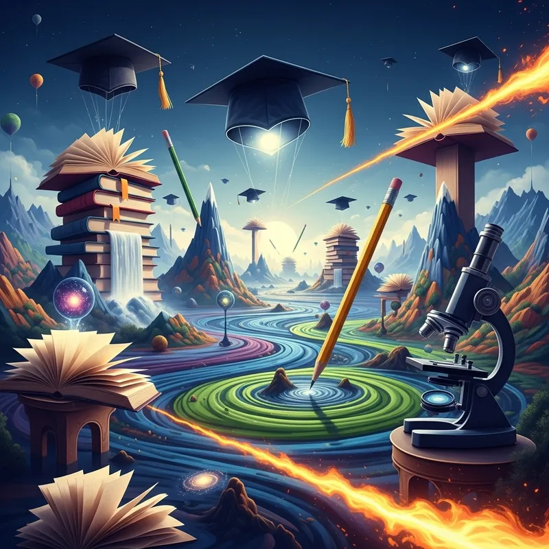 Abstract Landscape of Education and Curiosity