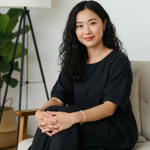 Asian Woman in Black Casual Dress | Elegant Style Inspiration