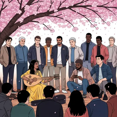 Enchanting Music: South Asian Girl Captivates Diverse Audience