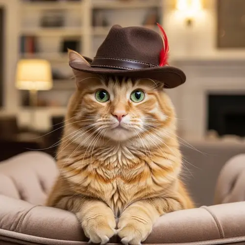 Cat with Hat - Stylish Feline Fashion