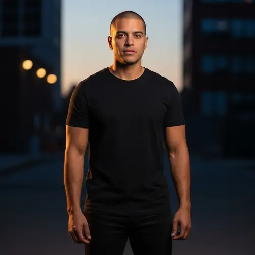 Trendy American-Filipino Man with Buzz Cut Hairstyle