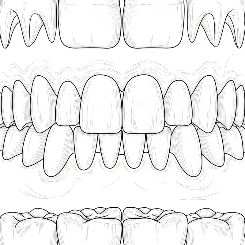 Simplified Monochromatic Teeth Illustration for Presentation Background