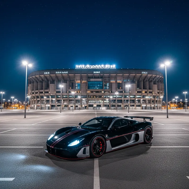 Night View Santiago Bernabeu Stadium Wallpaper