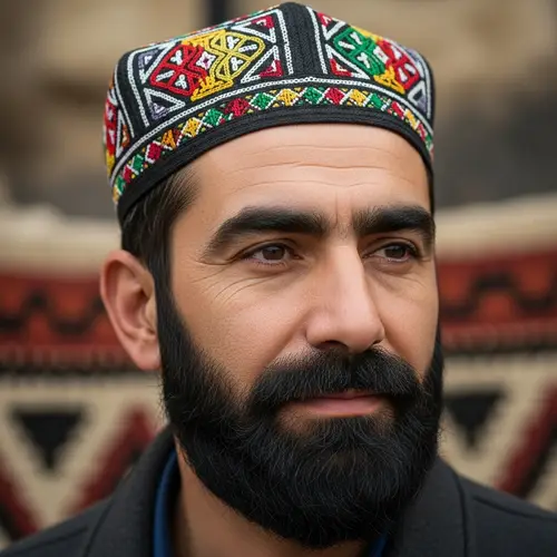 Tajik Man with Traditional Hat - Unique Portrait