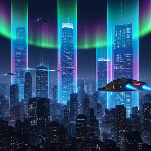 Urban Metropolis in Electromagnetic Field | Sci-Tech Cityscape