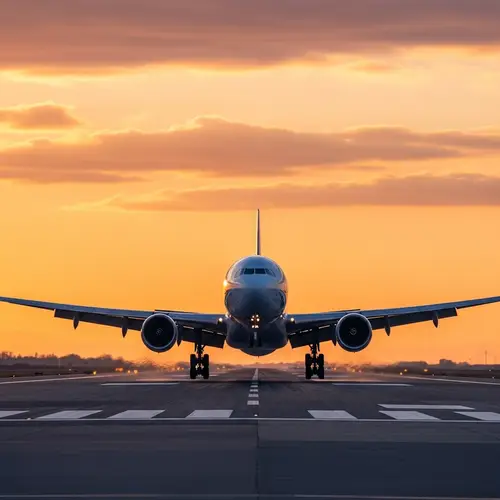 Majestic Airliner Landing at Sunset - Stunning Photography