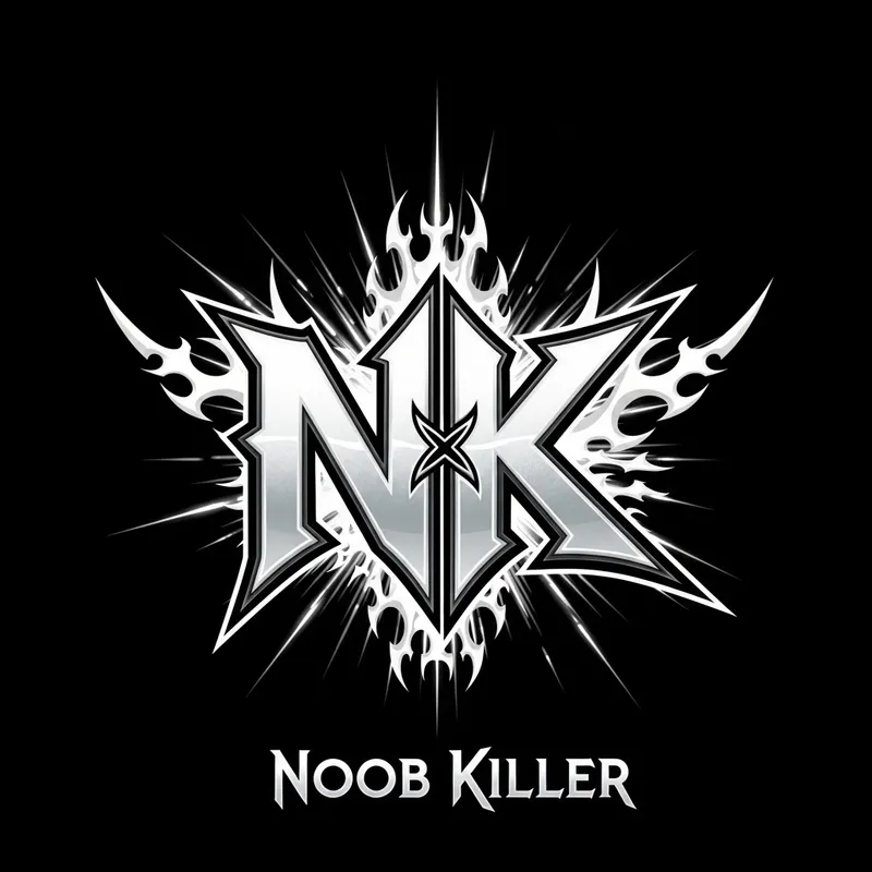 NK Game Logo Design | Noob Killer Acronym in 2D