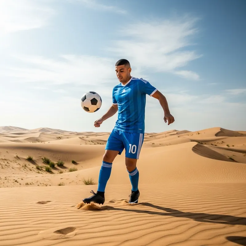 Lionel Messi Soccer Skills in Desert Landscape | Exciting Action Lionel Messi Soccer Skills in Desert Landscape | Exciting Action