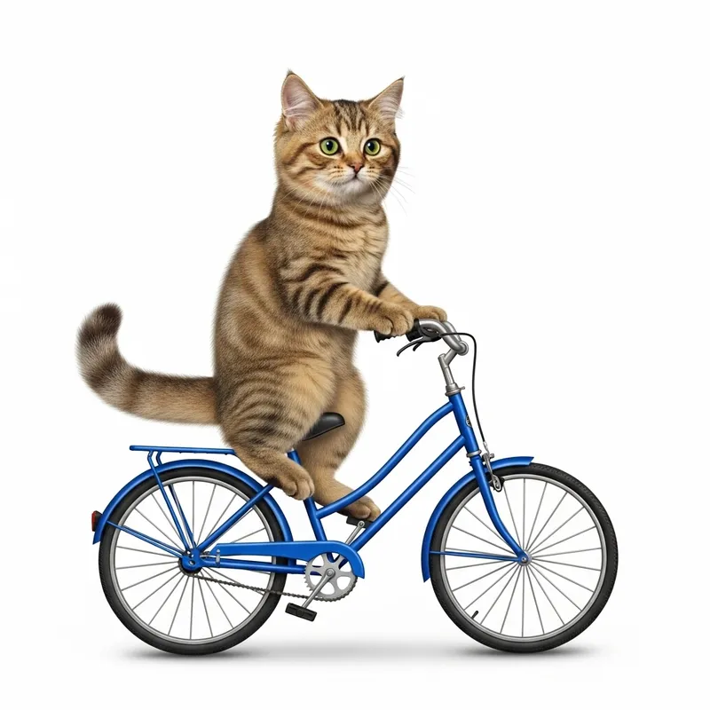 Cute Cat Enjoying Bicycle Ride