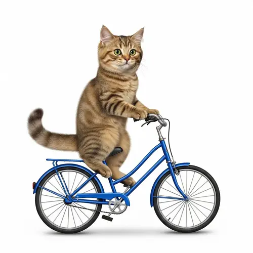 Adorable Feline on Captivating Bicycle Adventure