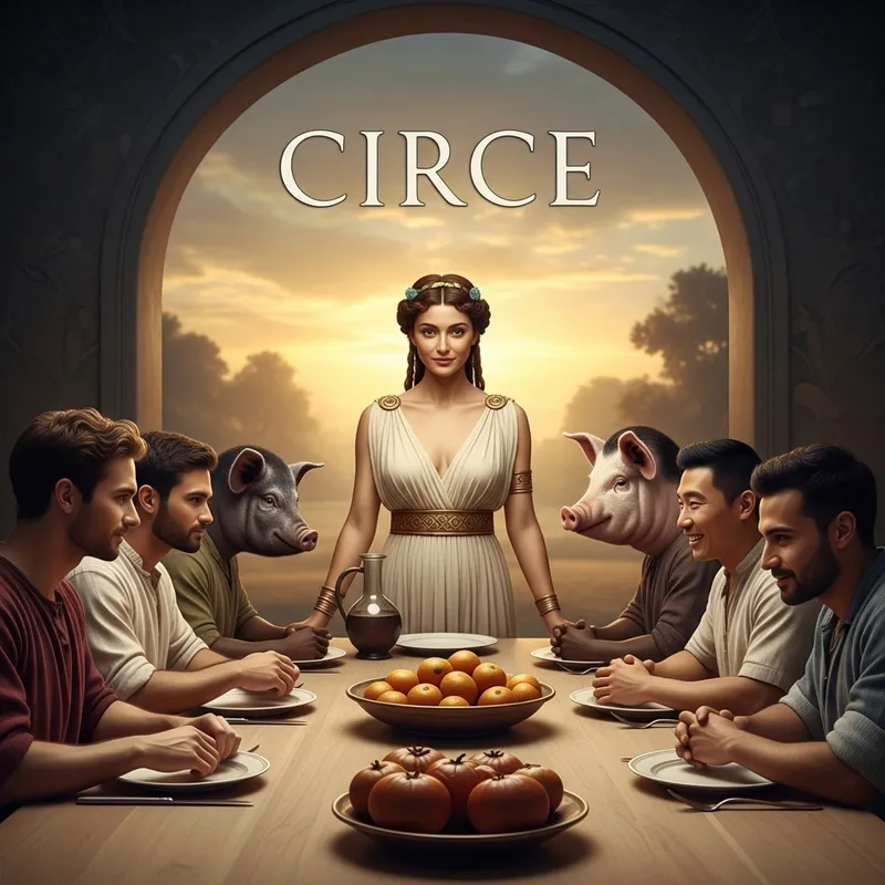 Circe's Sorcery: Men's Metamorphosis into Pigs in Mythical Scene