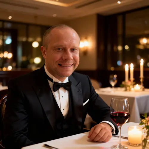 Romantic Date Portrait in Upscale Restaurant
