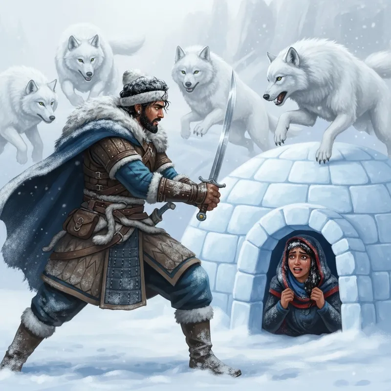 Brave Warrior Battles Snow Monsters to Rescue Lover Brave Warrior Battles Snow Monsters to Rescue Lover