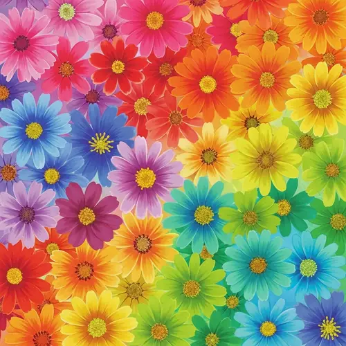 Vibrant Abstract Flowers in Striking Colors