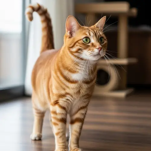 Elegant Ginger and White Cat in Domestic Setting