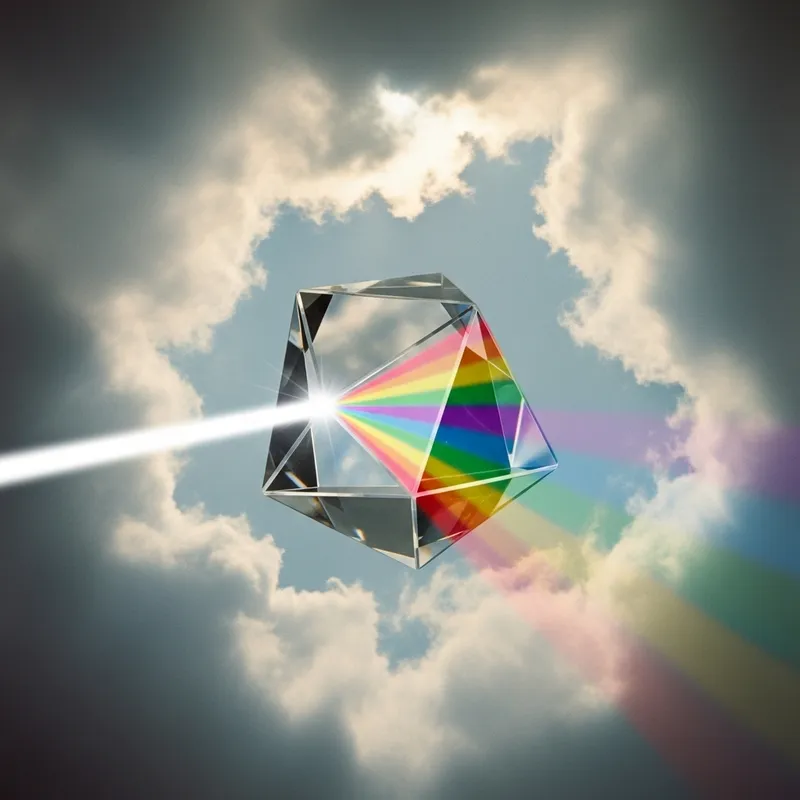 Crystal Prism in Sky: Celestial Light Show Crystal Prism in Sky: Celestial Light Show