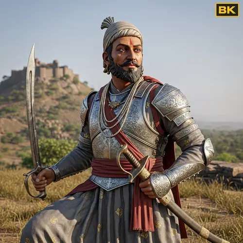 Photorealistic 8K Artwork of Chhatrapati Shivaji Maharaj - Detailed Portrait
