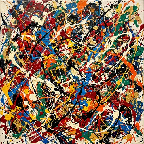 Dynamic Abstract Expressionism in Jackson Pollock Style