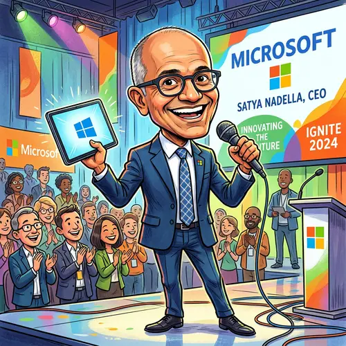 Satya Nadella Caricature Art