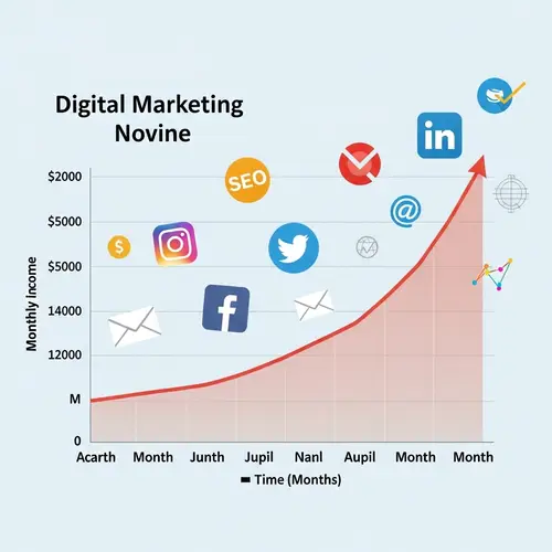 Hypothetical Digital Marketing Income Growth Graph