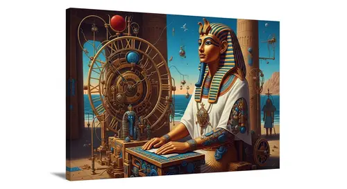 Hyper-Realistic Fine Art Painting of Tutankhamun in Ancient Egypt