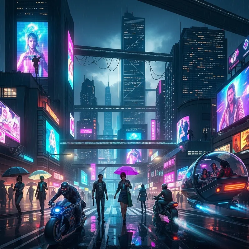 Vibrant Cyberpunk City | Dynamic Neon Cityscape